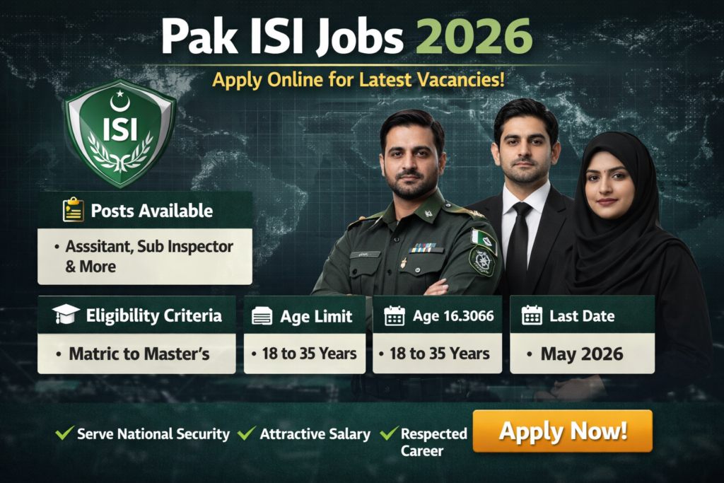 Pak ISI Jobs 2026