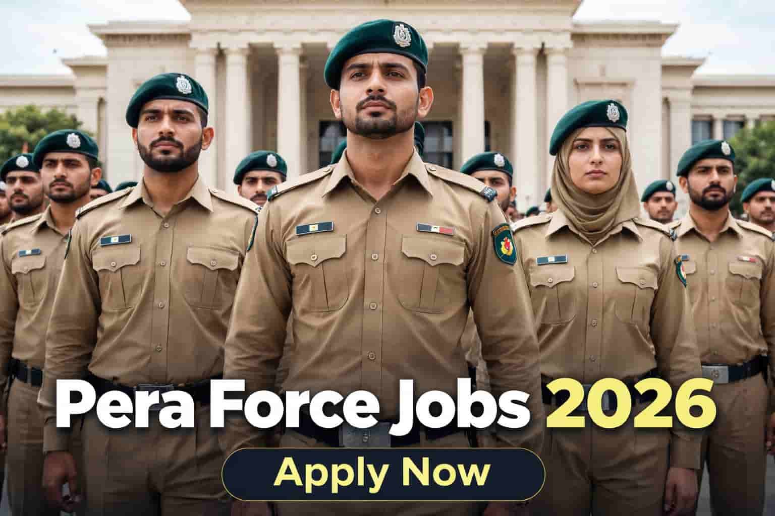 Pera Force Jobs 2026 official recruitment thumbnail showing enforcement officers representing government regulatory careers in Pakistan