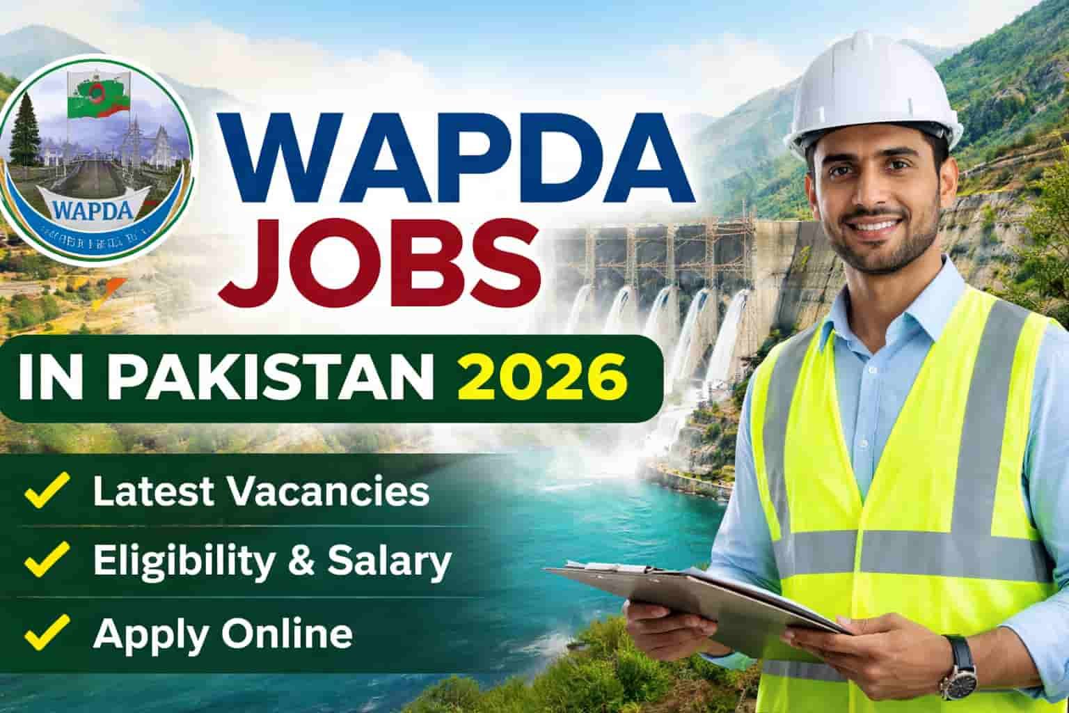 WAPDA jobs in Pakistan 2026 advertisement showing latest vacancies, eligibility criteria, and how to apply online