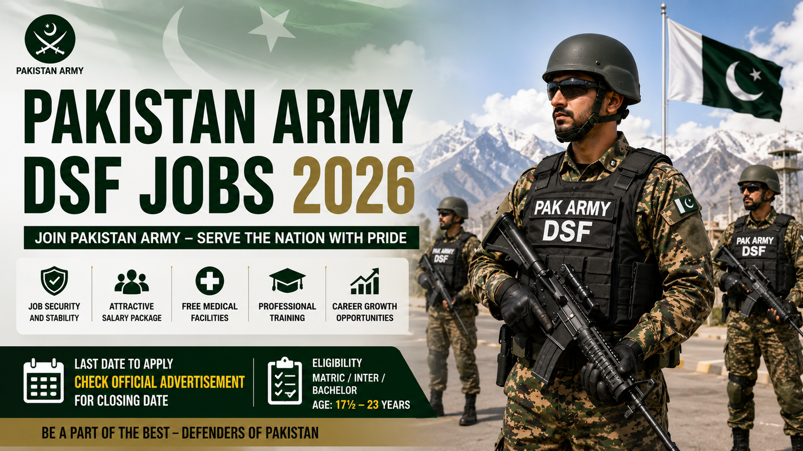 Pakistan Army DSF Jobs 2026