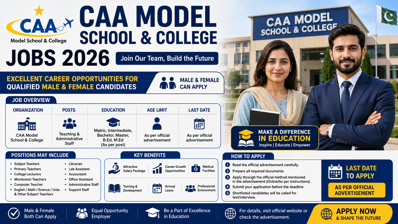 CAA Model School and College Jobs 2026